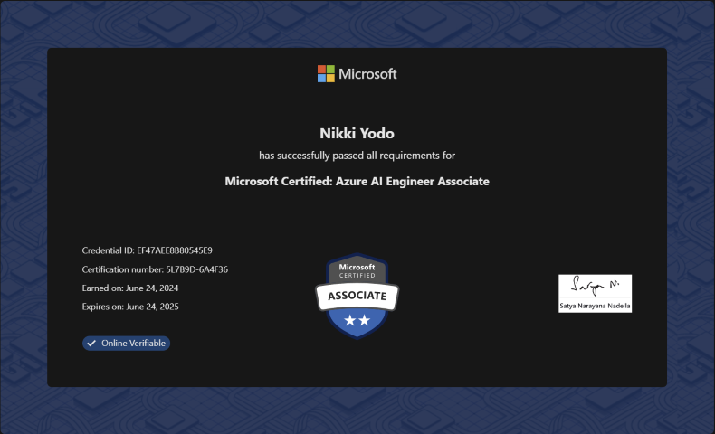 Microsoft Certified: Azure AI Engineer Associate