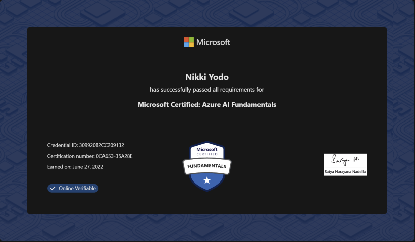 Microsoft Certified: Azure AI Fundamentals