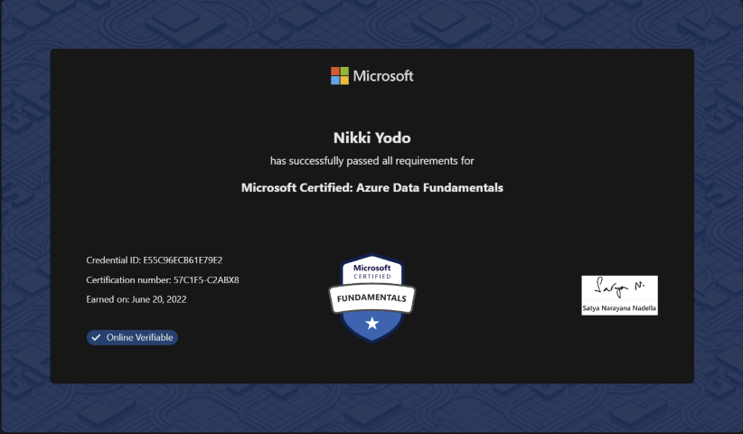 Microsoft Certified: Azure Data Fundamentals