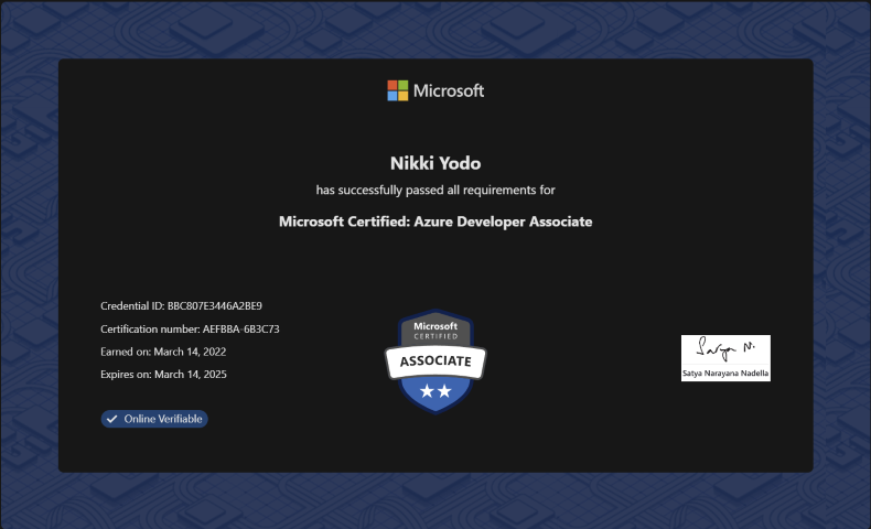 Microsoft Certified: Azure Developer Associate