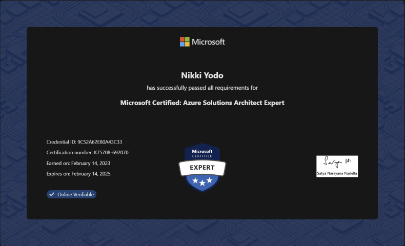 Microsoft Certified: Solution Architect Expert